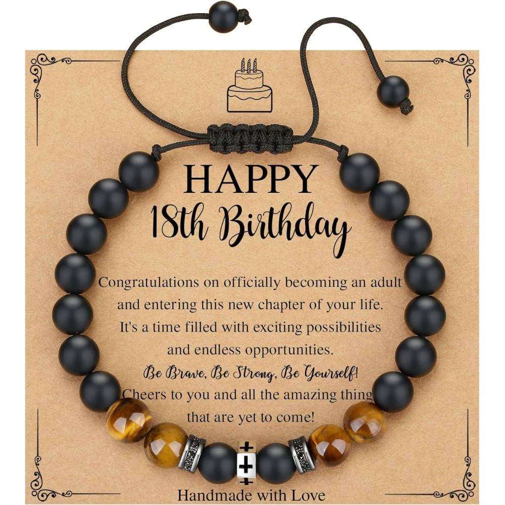 imageTONY ampamp SANDY 1021st Birthday Gifts for Boy Faith Adjustable Cross Bracelet 10 13 16 18 21 Year Old Birthday Gifts for Him Men Son Grandson Nephew18th Birthday