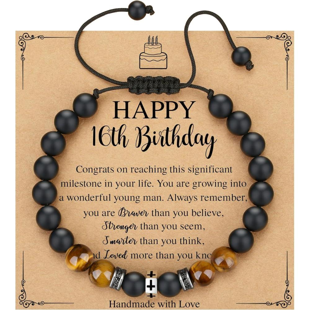 imageTONY ampamp SANDY 1021st Birthday Gifts for Boy Faith Adjustable Cross Bracelet 10 13 16 18 21 Year Old Birthday Gifts for Him Men Son Grandson Nephew16th Birthday