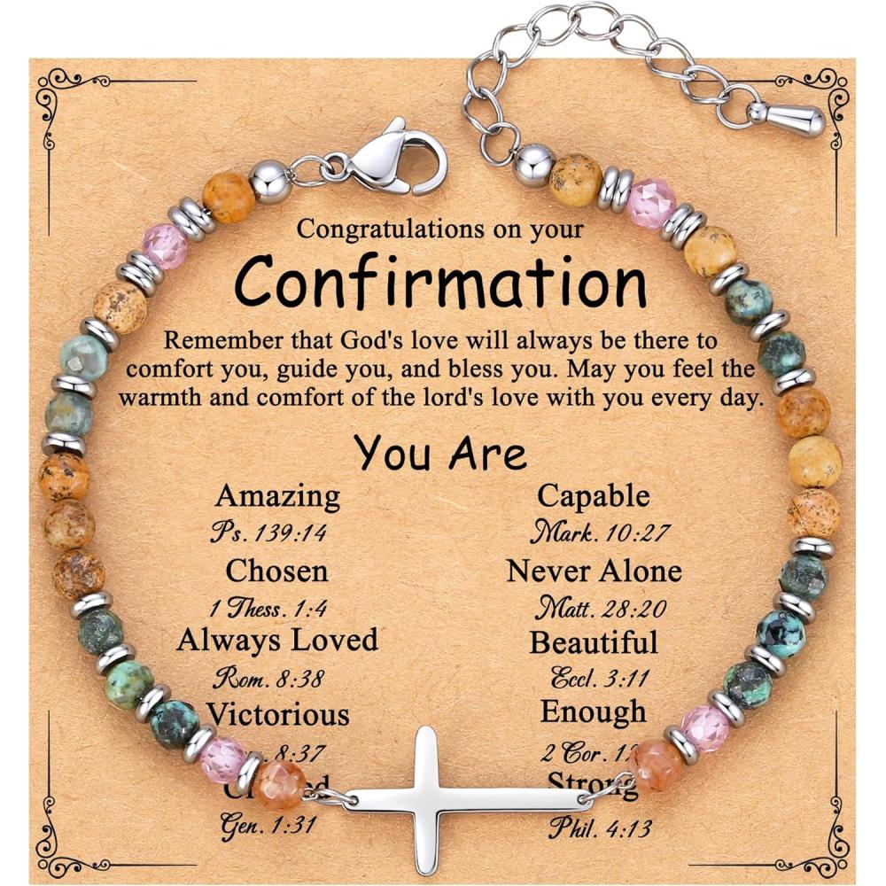 imageTONY ampamp SANDY Christian Cross Bracelet for Women Valentines Day Gifts for Her Confirmation Baptism Easter Gifts Unique Gift for Friends Daughter Mom Sister in Christ Birthday ChristmasConfirmation