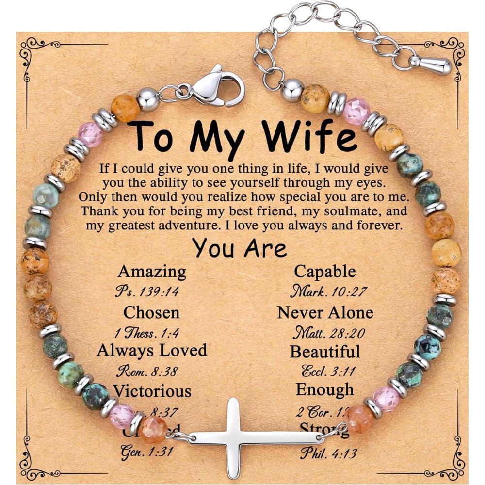 imageTONY ampamp SANDY Christian Cross Bracelet for Women Valentines Day Gifts for Her Confirmation Baptism Easter Gifts Unique Gift for Friends Daughter Mom Sister in Christ Birthday ChristmasWife