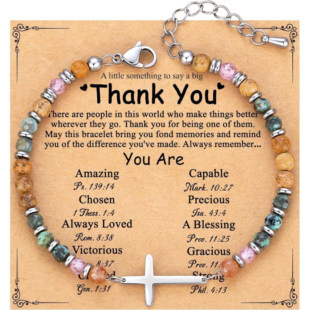 imageTONY ampamp SANDY Christian Cross Bracelet for Women Valentines Day Gifts for Her Confirmation Baptism Easter Gifts Unique Gift for Friends Daughter Mom Sister in Christ Birthday ChristmasThank You
