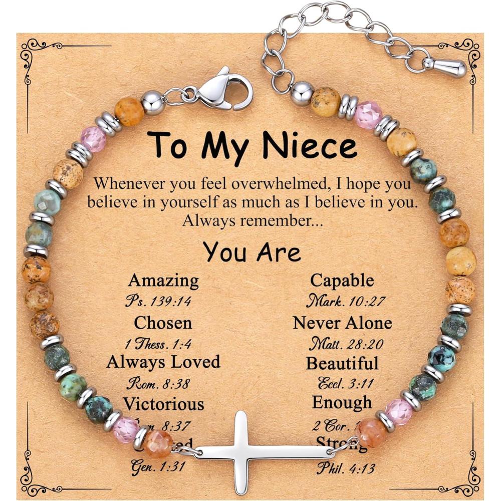 imageTONY ampamp SANDY Christian Cross Bracelet for Women Valentines Day Gifts for Her Confirmation Baptism Easter Gifts Unique Gift for Friends Daughter Mom Sister in Christ Birthday ChristmasNiece
