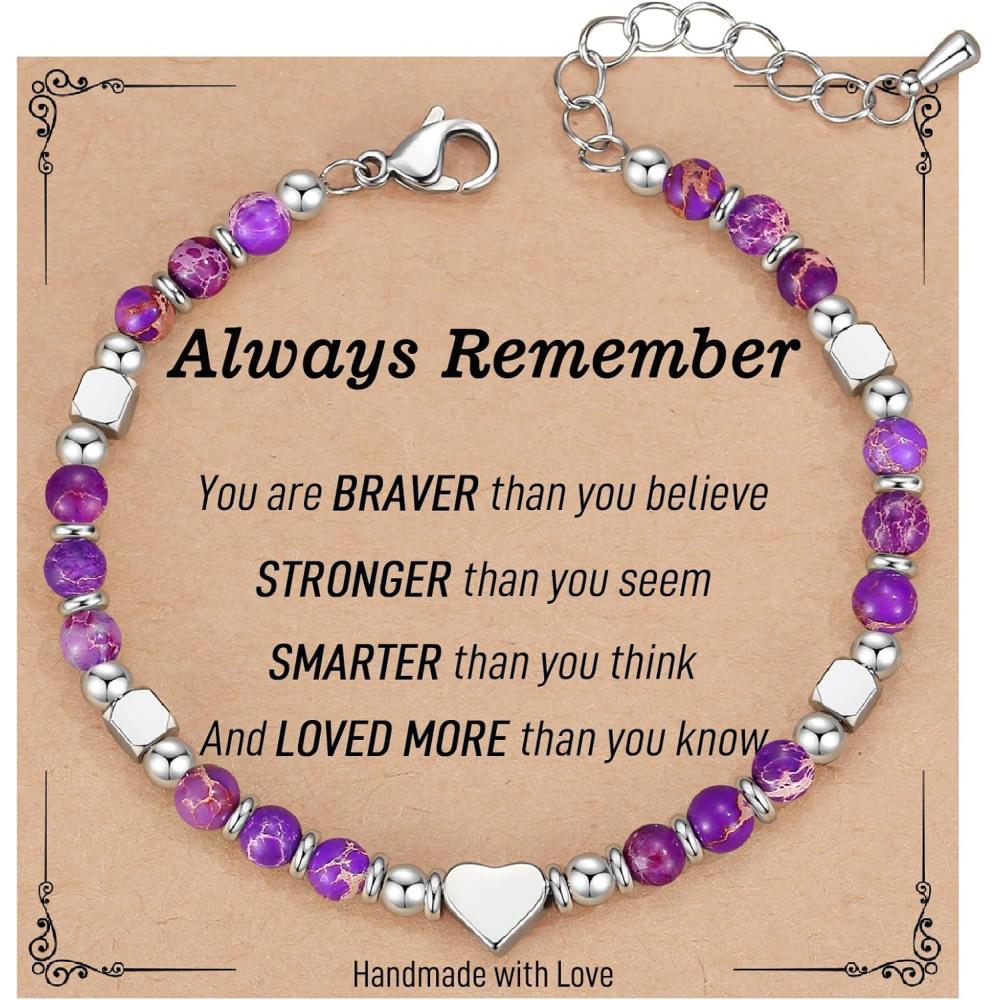 imageTONY ampamp SANDY Christmas Stocking Stuffers for Kids Teen Girls Dainty Gemstone Bracelet for Daughter Granddaughter Niece Sister Friend on Birthday Graduation Valentines Easter GiftsImperial Jasper