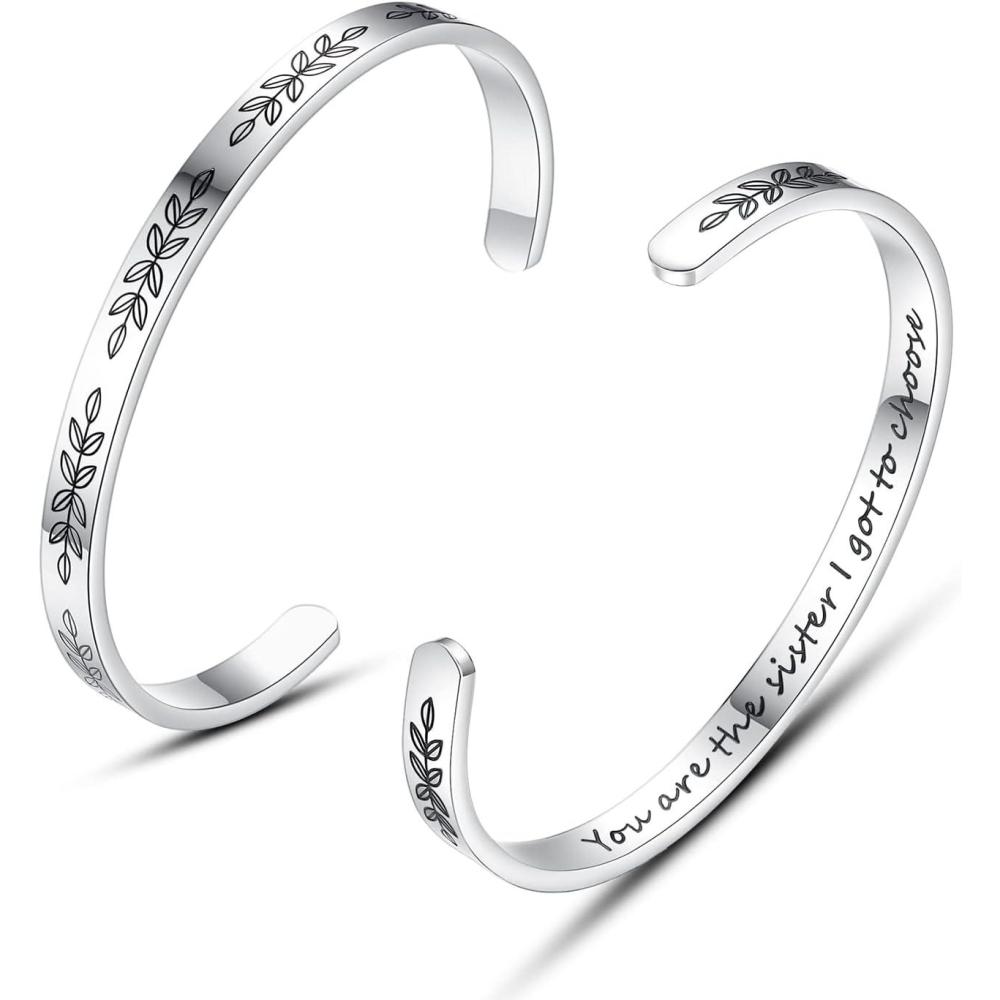 imageTONY ampamp SANDY Cuff Bracelets for Women Teen Girls Best Friend Sister Mom Daughter Granddaughter Easter Birthday Mothers Day Christmas Stocking Stuffers for Teen Girls Women Jewelry1 Sister Gifts You are the sister I got to choose