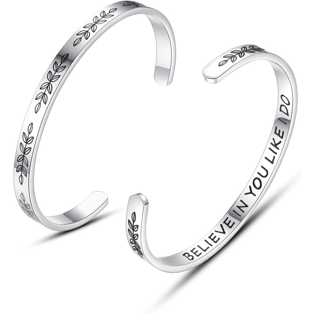 imageTONY ampamp SANDY Cuff Bracelets for Women Teen Girls Best Friend Sister Mom Daughter Granddaughter Easter Birthday Mothers Day Christmas Stocking Stuffers for Teen Girls Women Jewelry1 Believe in you like I do