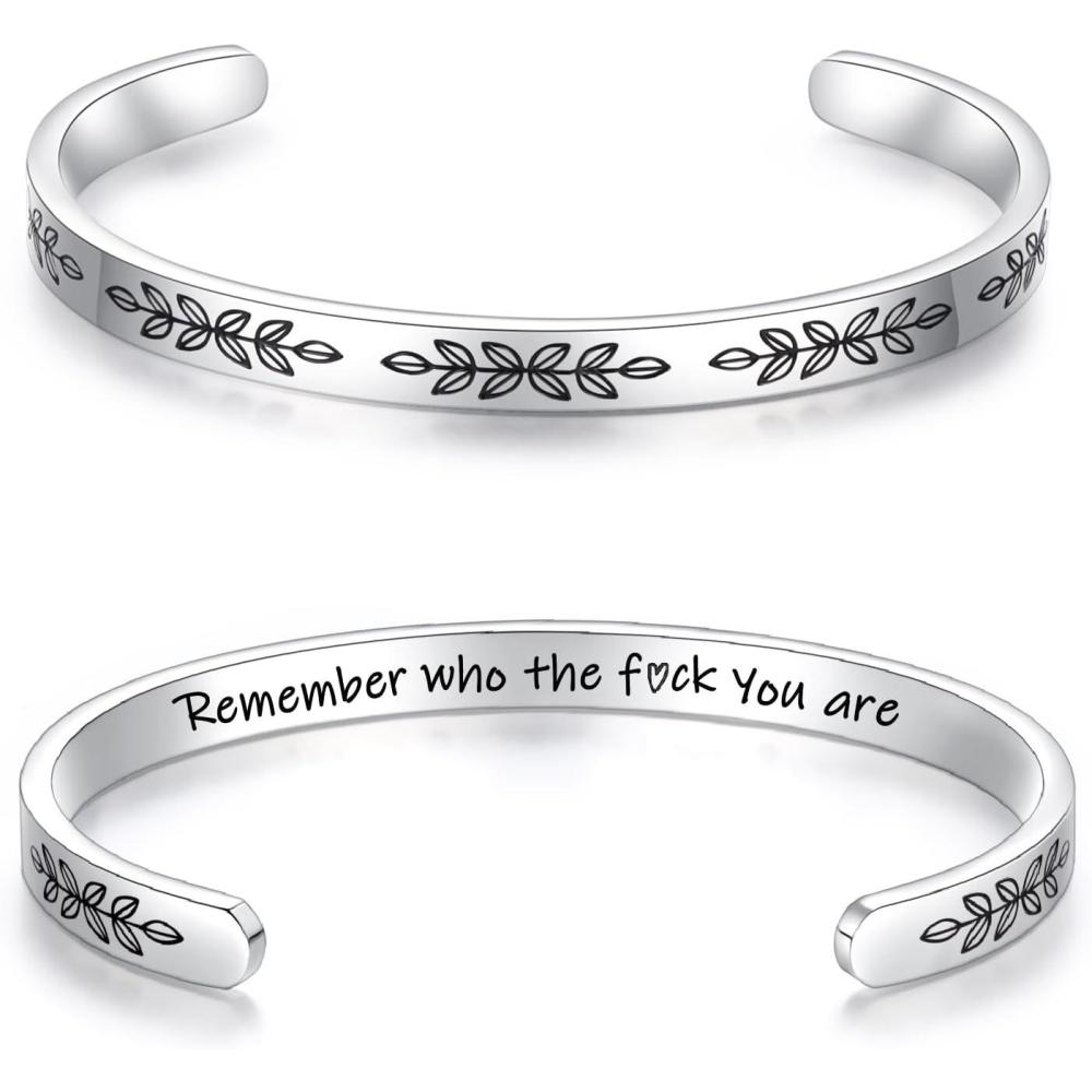 imageTONY ampamp SANDY Cuff Bracelets for Women Teen Girls Best Friend Sister Mom Daughter Granddaughter Easter Birthday Mothers Day Christmas Stocking Stuffers for Teen Girls Women Jewelry1 Remember who the f you are bracelet