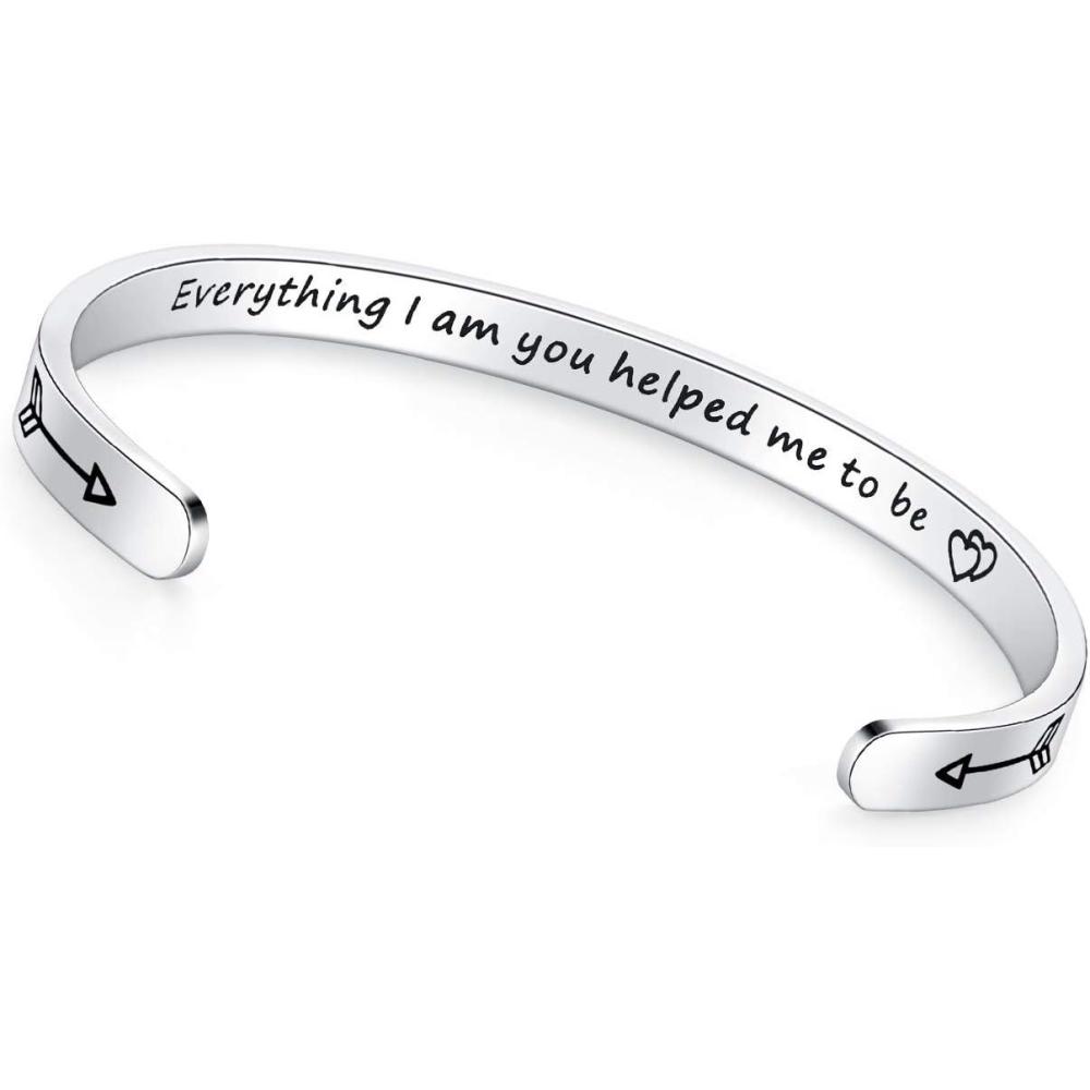 imageTONY ampamp SANDY Cuff Bracelets for Women Teen Girls Best Friend Sister Mom Daughter Granddaughter Easter Birthday Mothers Day Christmas Stocking Stuffers for Teen Girls Women Jewelryeverything i am you helped me to be