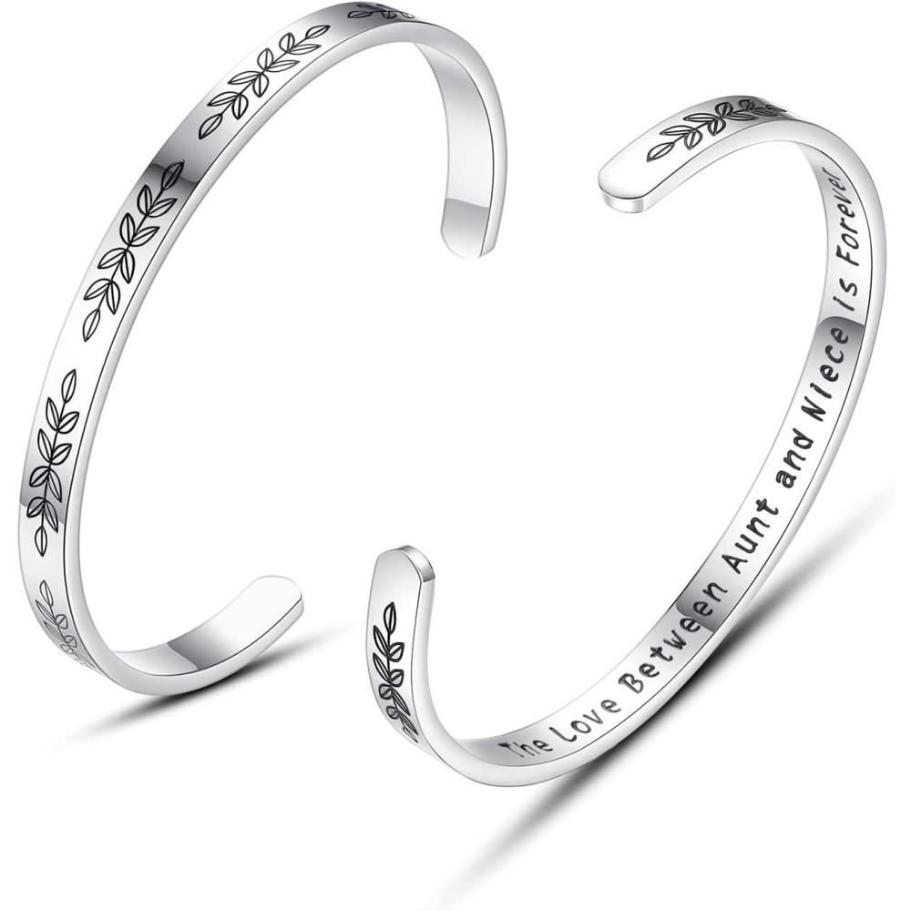 imageTONY ampamp SANDY Cuff Bracelets for Women Teen Girls Best Friend Sister Mom Daughter Granddaughter Easter Birthday Mothers Day Christmas Stocking Stuffers for Teen Girls Women Jewelry1 Aunt and Niece Gifts The love between aunt and niece is forever