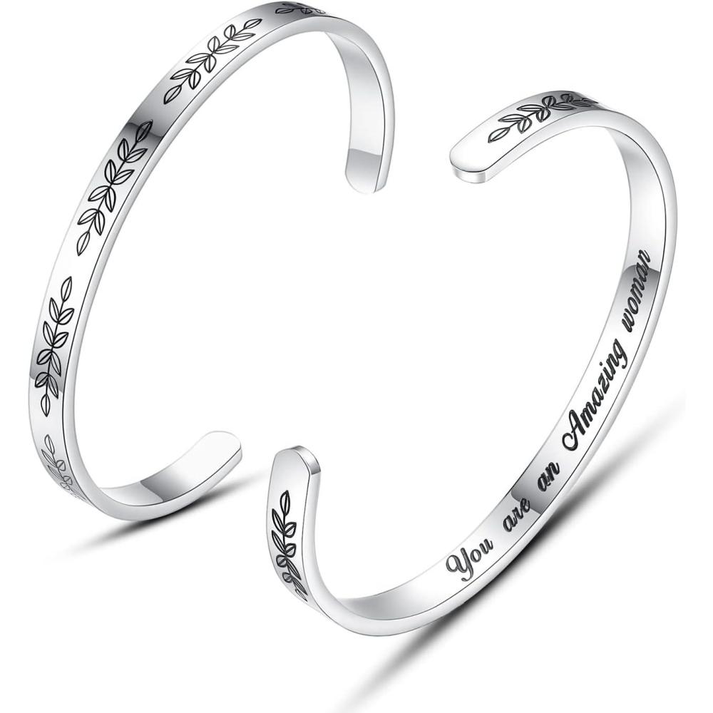 imageTONY ampamp SANDY Cuff Bracelets for Women Teen Girls Best Friend Sister Mom Daughter Granddaughter Easter Birthday Mothers Day Christmas Stocking Stuffers for Teen Girls Women Jewelry1 You are an amazing woman