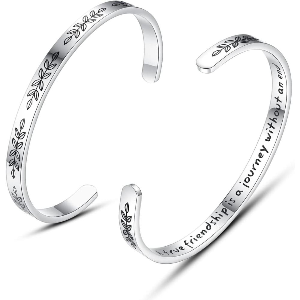 imageTONY ampamp SANDY Cuff Bracelets for Women Teen Girls Best Friend Sister Mom Daughter Granddaughter Easter Birthday Mothers Day Christmas Stocking Stuffers for Teen Girls Women Jewelry0 Friend Gifts A true friendship is a journey without an end