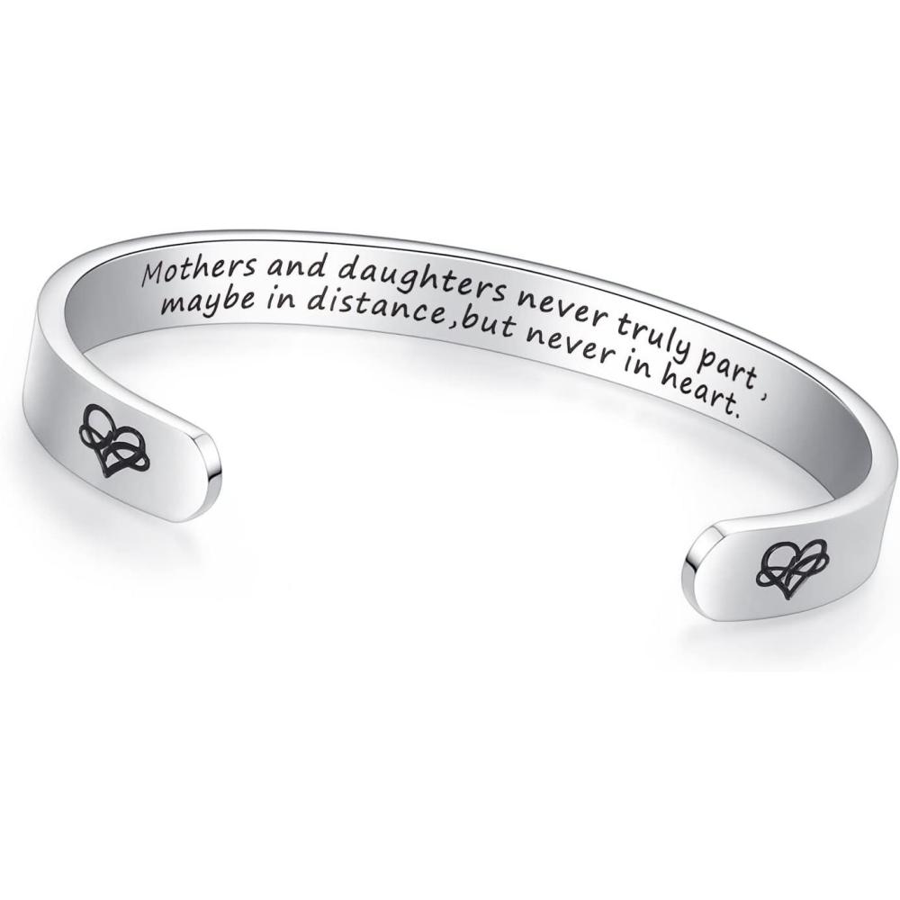 imageTONY ampamp SANDY Cuff Bracelets for Women Teen Girls Best Friend Sister Mom Daughter Granddaughter Easter Birthday Mothers Day Christmas Stocking Stuffers for Teen Girls Women Jewelry1 Mother Daughter Gift Mothers and daughters never truly part maybe in distance