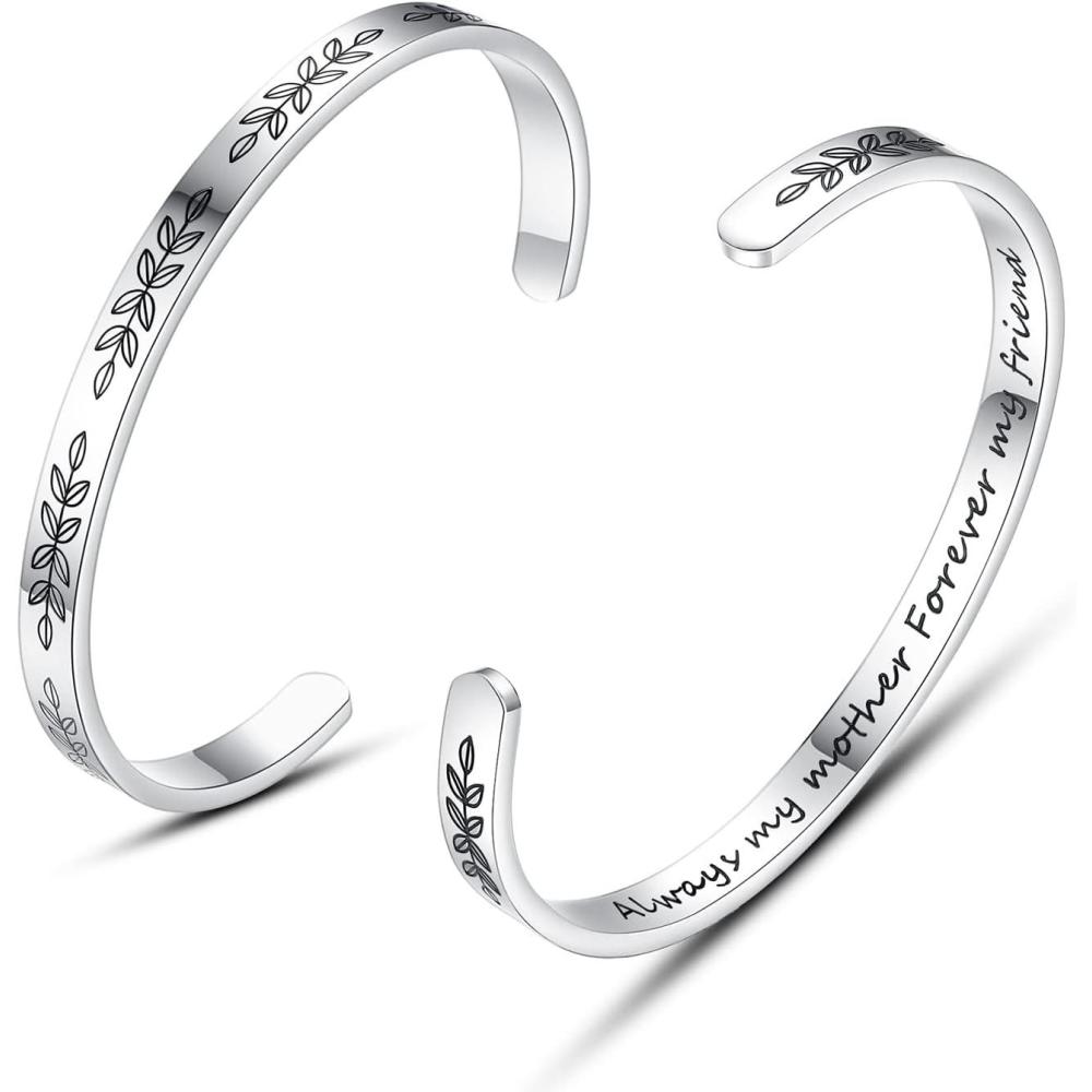 imageTONY ampamp SANDY Cuff Bracelets for Women Teen Girls Best Friend Sister Mom Daughter Granddaughter Easter Birthday Mothers Day Christmas Stocking Stuffers for Teen Girls Women Jewelry1 Mom Gifts Always my mother forever my friend