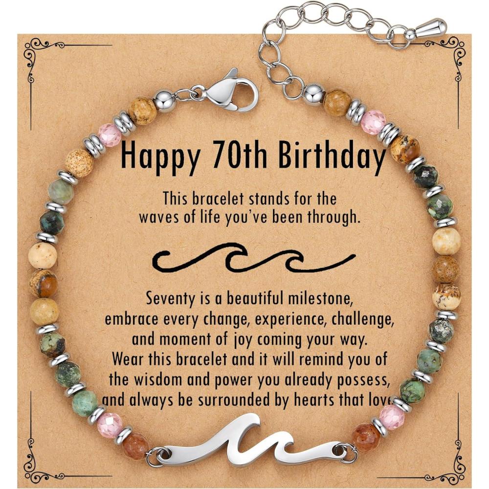 imageTONY ampamp SANDY Friend Gifts for Women Unique Valentines Day Gifts for Her Sister Gifts from Sister Wave Bracelet Christmas Birthday Gifts for Women Bestie Friendship BraceletsHappy 70th