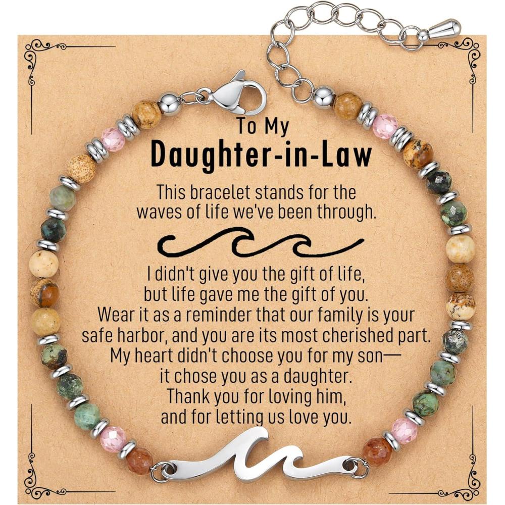 imageTONY ampamp SANDY Friend Gifts for Women Unique Valentines Day Gifts for Her Sister Gifts from Sister Wave Bracelet Christmas Birthday Gifts for Women Bestie Friendship BraceletsDaughter in Law