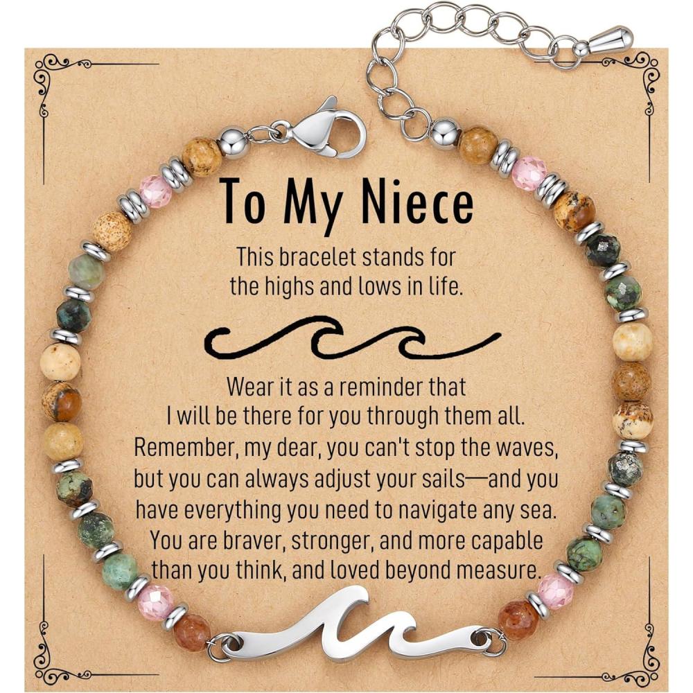 imageTONY ampamp SANDY Friend Gifts for Women Unique Valentines Day Gifts for Her Sister Gifts from Sister Wave Bracelet Christmas Birthday Gifts for Women Bestie Friendship BraceletsNiece