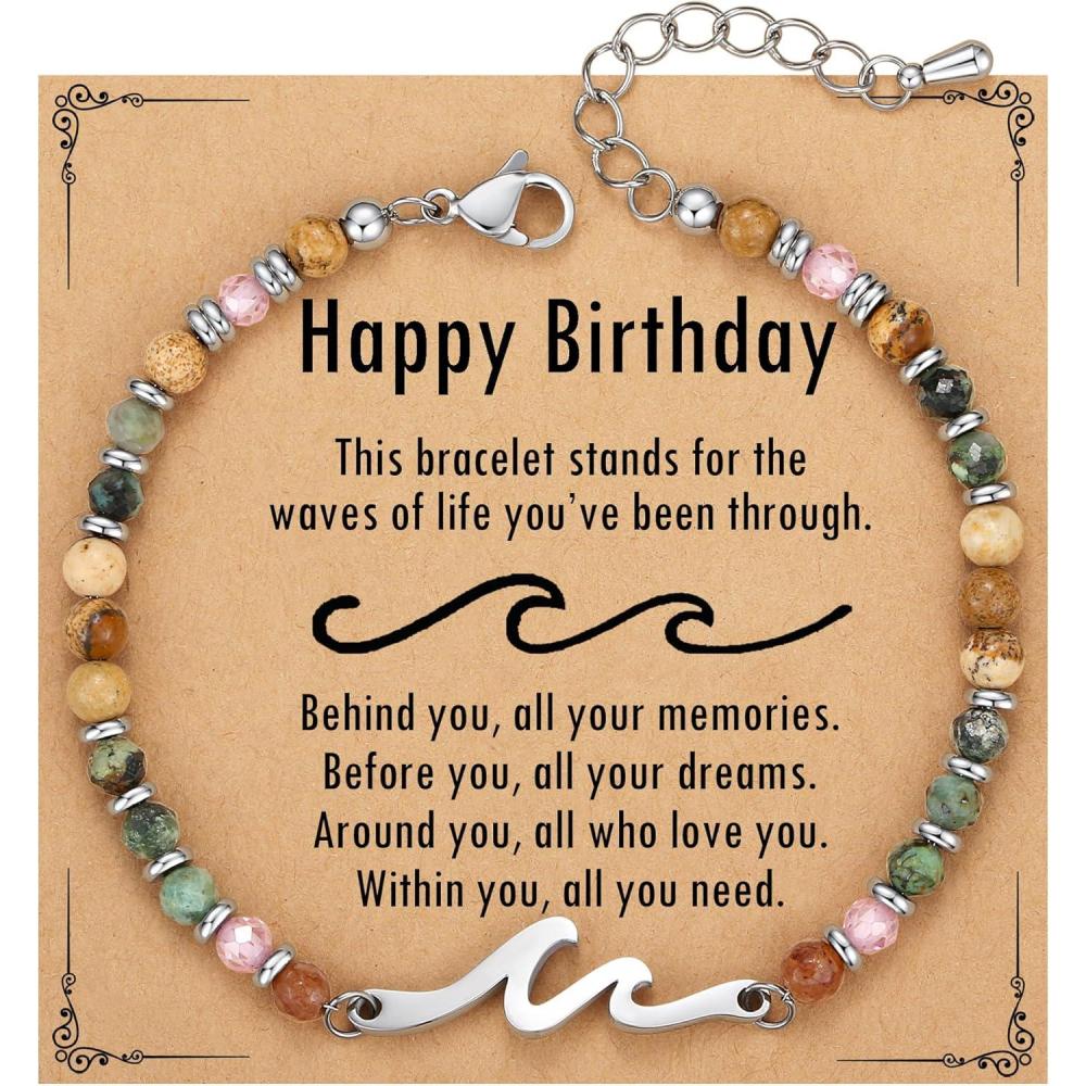 imageTONY ampamp SANDY Friend Gifts for Women Unique Valentines Day Gifts for Her Sister Gifts from Sister Wave Bracelet Christmas Birthday Gifts for Women Bestie Friendship BraceletsHappy Birthday