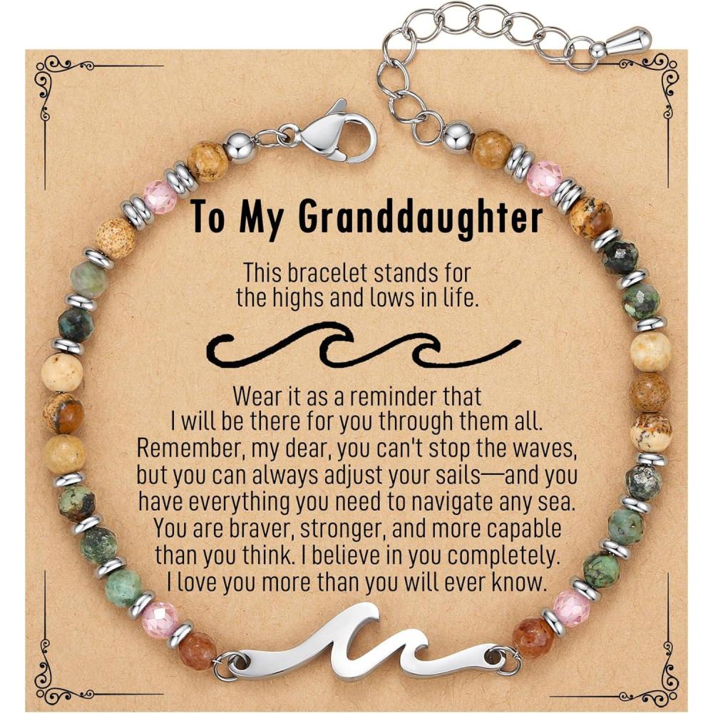imageTONY ampamp SANDY Friend Gifts for Women Unique Valentines Day Gifts for Her Sister Gifts from Sister Wave Bracelet Christmas Birthday Gifts for Women Bestie Friendship BraceletsGranddaughter