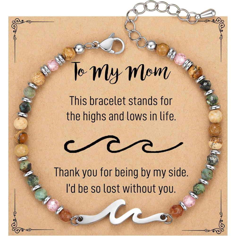 imageTONY ampamp SANDY Friend Gifts for Women Unique Valentines Day Gifts for Her Sister Gifts from Sister Wave Bracelet Christmas Birthday Gifts for Women Bestie Friendship BraceletsMom