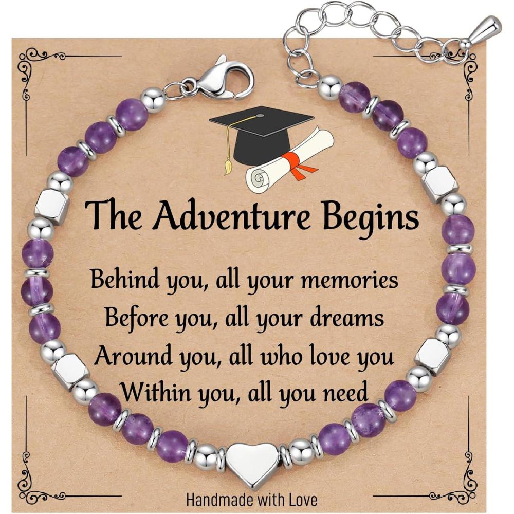 imageTONY ampamp SANDY Graduation Gifts for Her Graduation Bracelets for Women Girls Middle High School College GraduatesAmethyst