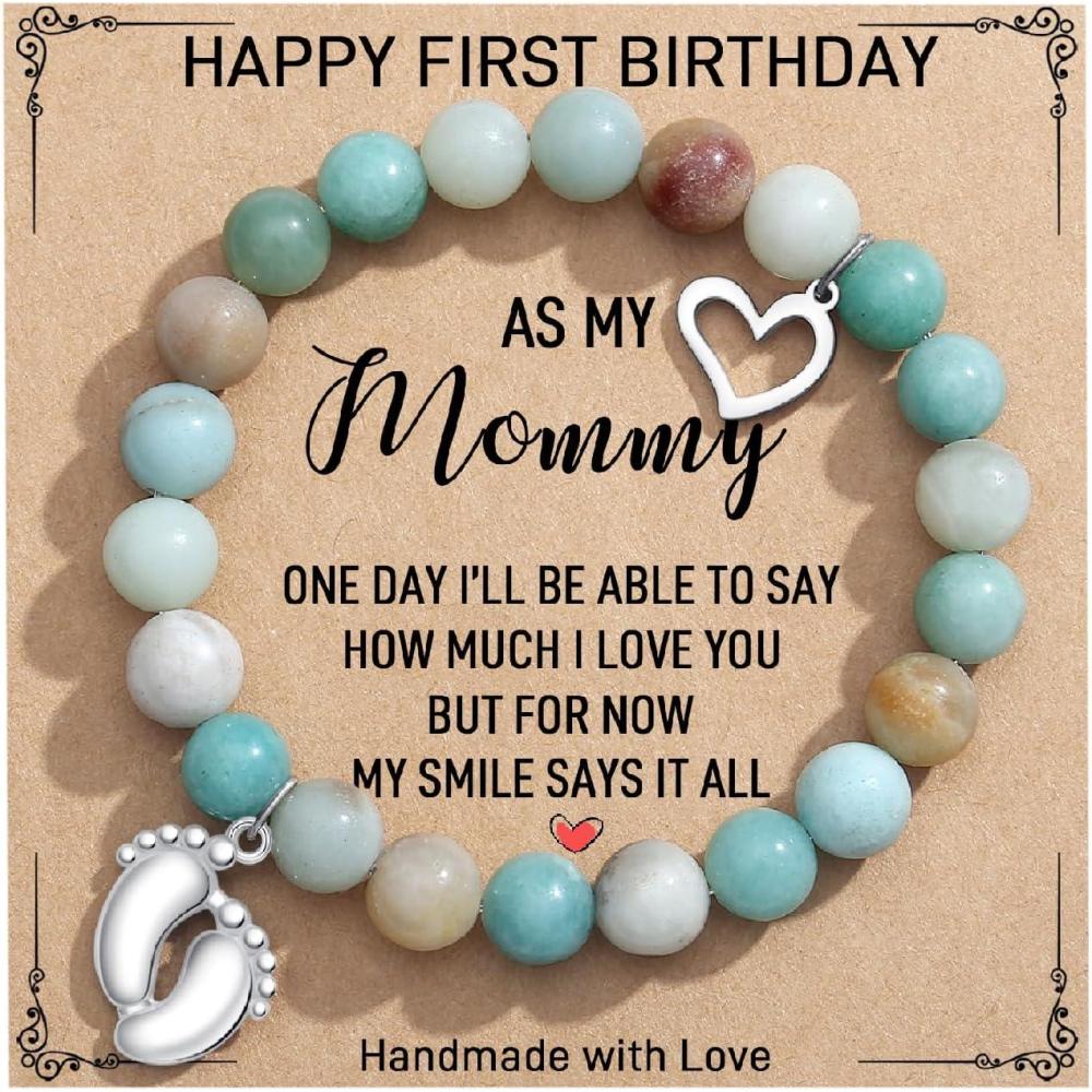 imageTONY ampamp SANDY New Mom Christmas Gifts Bead Bracelets for First Time Mom Gifts on Mothers Day Birthday Stocking StuffersFirst Birthday As My Mommy
