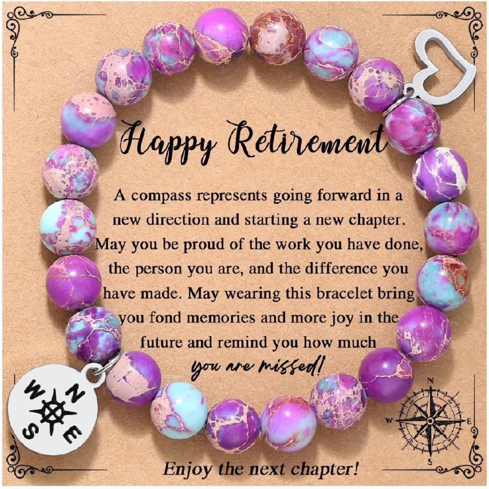 imageTONY ampamp SANDY Retirement Gifts for Women Compass Bracelet Coworkers Farewell Leaving Goodbye Moving Going Away Gifts for Coworkers Women Friends Teacher EmployeeRetirement  Imperical Jasper