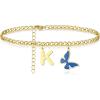 Ankle Bracelets for Women – Anklet for Women – Gold Anklets for Women Waterproof Initial Butterfly Anklet Summer Foot Teen Girls Jewelry Non Tarnish Mothers Day Birthday Gifts for Her Mom Wife Friends