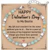 TONY & SANDY Bestie Gifts for Women, Stocking Stuffers for Women, Best Friend Friendship Gifts for Woman, Dainty Beaded Bracelets for Best Friend Bestie Soul Sister BFF(Amazonite – Happy Valentines Gifts)