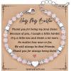 TONY & SANDY Bestie Gifts for Women, Stocking Stuffers for Women, Best Friend Friendship Gifts for Woman, Dainty Beaded Bracelets for Best Friend Bestie Soul Sister BFF(Rose Quartz)
