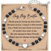 TONY & SANDY Bestie Gifts for Women, Stocking Stuffers for Women, Best Friend Friendship Gifts for Woman, Dainty Beaded Bracelets for Best Friend Bestie Soul Sister BFF(Black Onyx)