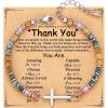 TONY & SANDY Christian Cross Bracelet for Women, Valentine’s Day Gifts for Her, Confirmation Baptism Easter Gifts, Unique Gift for Friends Daughter Mom Sister in Christ Birthday Christmas(Thank You)