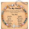 TONY & SANDY Christian Cross Bracelet for Women, Valentine’s Day Gifts for Her, Confirmation Baptism Easter Gifts, Unique Gift for Friends Daughter Mom Sister in Christ Birthday Christmas(Niece)