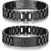 TONY & SANDY Christian Gifts for Men, Stocking Stuffers for Men Teens Adults, American Flag Cross Bracelet, Stainless Steel Bible Verse Jewelry Birthday Baptism Christmas Easter Gifts(Always remember)