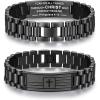 TONY & SANDY Christian Gifts for Men, Stocking Stuffers for Men Teens Adults, American Flag Cross Bracelet, Stainless Steel Bible Verse Jewelry Birthday Baptism Christmas Easter Gifts(I can do all things)