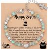 TONY & SANDY Christian Gifts for Women, Religious Cross Bracelet Jewelry, Easter Basket Stuffers for Teens Kids Adults, Faith Confirmation Baptism Christmas Birthday Gifts for Women(Easter)