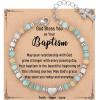 TONY & SANDY Christian Gifts for Women, Religious Cross Bracelet Jewelry, Easter Basket Stuffers for Teens Kids Adults, Faith Confirmation Baptism Christmas Birthday Gifts for Women(Baptism)