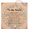 TONY & SANDY Christian Gifts for Women, Religious Cross Bracelet Jewelry, Easter Basket Stuffers for Teens Kids Adults, Faith Confirmation Baptism Christmas Birthday Gifts for Women(Niece)