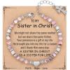 TONY & SANDY Christian Gifts for Women, Religious Cross Bracelet Jewelry, Easter Basket Stuffers for Teens Kids Adults, Faith Confirmation Baptism Christmas Birthday Gifts for Women(Sister in Christ – Jasper)