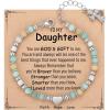 TONY & SANDY Christian Gifts for Women, Religious Cross Bracelet Jewelry, Easter Basket Stuffers for Teens Kids Adults, Faith Confirmation Baptism Christmas Birthday Gifts for Women(Daughter)