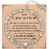 TONY & SANDY Christian Gifts for Women, Religious Cross Bracelet Jewelry, Easter Basket Stuffers for Teens Kids Adults, Faith Confirmation Baptism Christmas Birthday Gifts for Women(Sister in Christ)