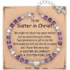TONY & SANDY Christian Gifts for Women, Religious Cross Bracelet Jewelry, Easter Basket Stuffers for Teens Kids Adults, Faith Confirmation Baptism Christmas Birthday Gifts for Women(Sister in Christ – Amethyst)