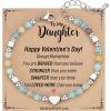 TONY & SANDY Christmas Stocking Stuffers for Kids Teen Girls, Dainty Gemstone Bracelet for Daughter Granddaughter Niece Sister Friend on Birthday Graduation Valentines Easter Gifts(To My Daughter – Valentine’s Gift)