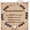 TONY & SANDY Christmas Stocking Stuffers for Kids Teen Girls, Dainty Gemstone Bracelet for Daughter Granddaughter Niece Sister Friend on Birthday Graduation Valentines Easter Gifts(Onyx)