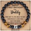 TONY & SANDY Christmas Stocking Stuffers for New Dad, First Time Dad Gifts, Daddy to be Bracelet, New Daddy Gifts for Men on Father’s Birthday Valentines(First Birthday As My Daddy)