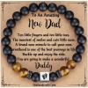 TONY & SANDY Christmas Stocking Stuffers for New Dad, First Time Dad Gifts, Daddy to be Bracelet, New Daddy Gifts for Men on Father’s Birthday Valentines(New Dad – B)