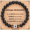TONY & SANDY Christmas Stocking Stuffers for Teens Kids 2025, Initial Bracelet for Boys Men, Personalized A-Z Letter Natural Stone Black Beads Bracelet Jewelry Valentines Day Gifts for Him(B – New)