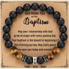 TONY & SANDY Cross Bracelet Christmas Stocking Stuffers Men Boys Christian Gifts for Teen Boys Son Grandson on Birthday Graduation Easter(Baptism ( 6.3 Inches ))