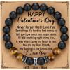 TONY & SANDY Cross Bracelet Christmas Stocking Stuffers Men Boys Christian Gifts for Teen Boys Son Grandson on Birthday Graduation Easter(Happy Valentines Day – Man ( 8 Inches ))