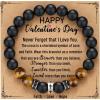 TONY & SANDY Cross Bracelet Christmas Stocking Stuffers Men Boys Christian Gifts for Teen Boys Son Grandson on Birthday Graduation Easter(Happy Valentines Day – Boys ( 7.5 Inches ))