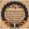 TONY & SANDY Cross Bracelet Christmas Stocking Stuffers Men Boys Christian Gifts for Teen Boys Son Grandson on Birthday Graduation Easter(Son ( 7.5 Inches ))
