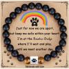 TONY & SANDY Dog Memorial Gifts, Pet Sympathy Rainbow Bridge Pet Memorial Bracelet for Men Women Girls Who Loss of Beloved Dog Cat(Black Onyx & Tiger Eye)